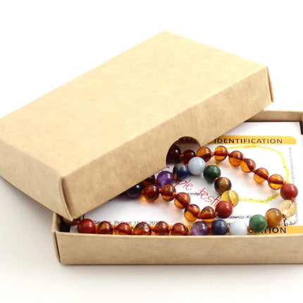 Amber and Chakra Gemstone Necklaces-1