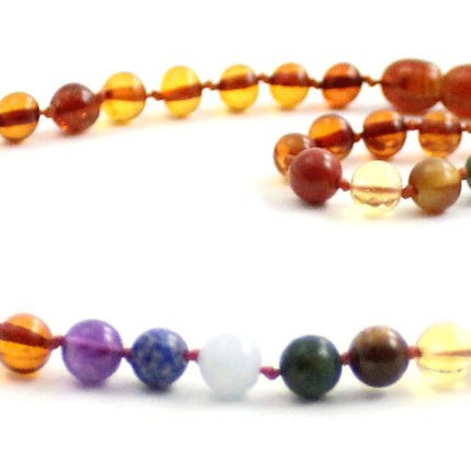 Amber and Chakra Gemstone Necklaces-3