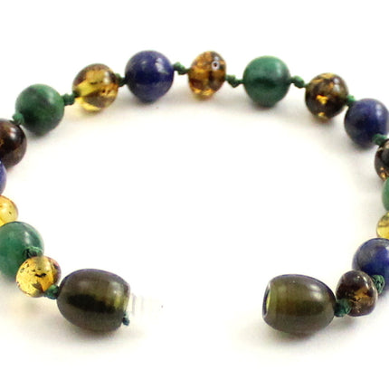 Amber, African Jade and Lapis Lazuli Bracelet-3