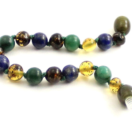 Amber, African Jade and Lapis Lazuli Bracelet-2