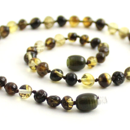 Amber Green Baroque Kids Necklace-0
