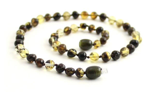 Amber Green Baroque Kids Necklace-0