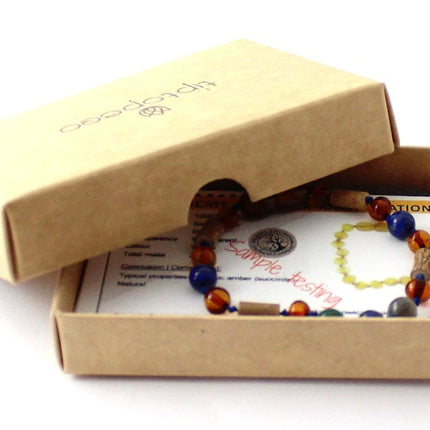 Bracelet With Hazelwood, Cognac Amber and Gemstones-1