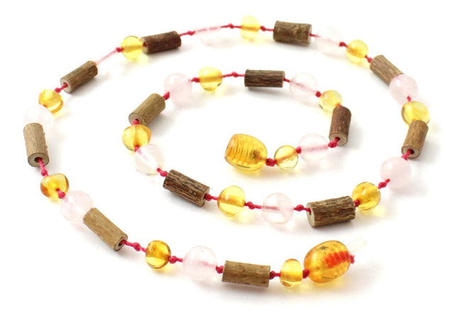 NBBP-HQ2 Necklace With Quartz, Amber Honey and Hazelwood-0
