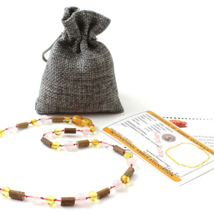 NBBP-HQ2 Necklace With Quartz, Amber Honey and Hazelwood-1