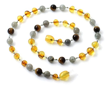 Amber and Labradorite Necklaces for Kids-0