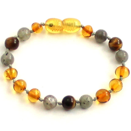 Baltic Amber and Labradorite Gemstone Bracelets for Kids-0