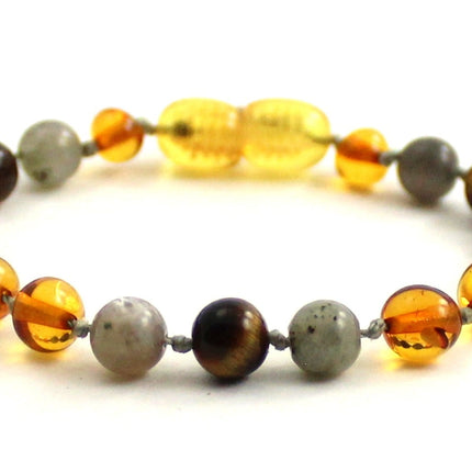 Baltic Amber and Labradorite Gemstone Bracelets for Kids-2