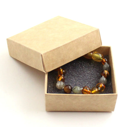 Baltic Amber and Labradorite Gemstone Bracelets for Kids-1