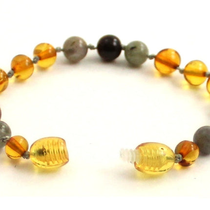 Baltic Amber and Labradorite Gemstone Bracelets for Kids-3
