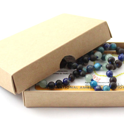 Baltic Amber Raw Cherry, Apatite and Gemstone Necklace-1