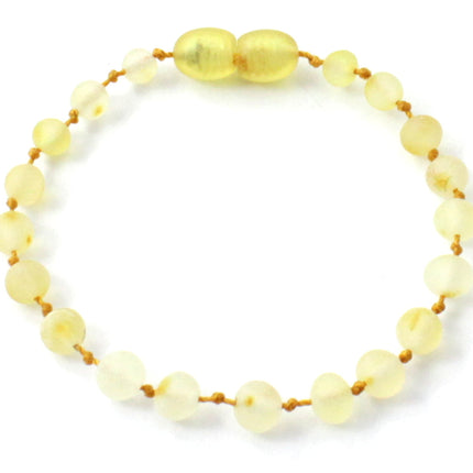 Amber Lemon Knotted Unpolished Bracelet Anklet-0