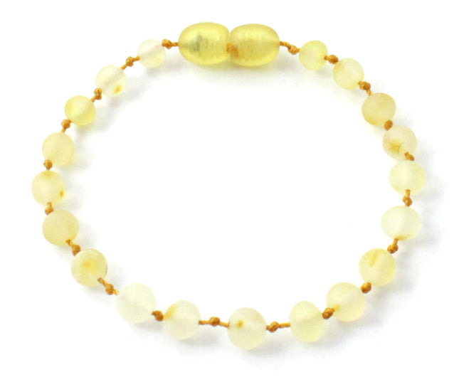 Amber Lemon Knotted Unpolished Bracelet Anklet-0