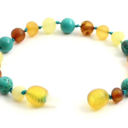 Amber Mixed Color Bracelet With Turquoise-3