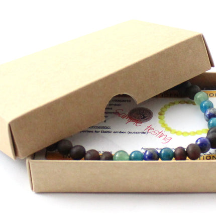 Amber Raw Cherry Stretch Bracelet With Aventurine, Lapis Lazuli and Apatite-1