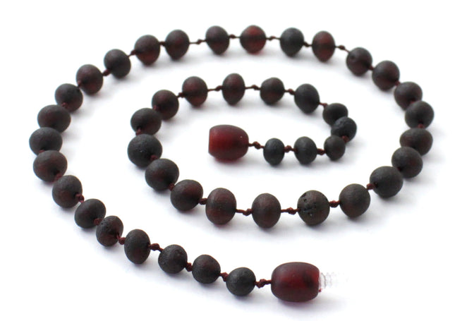 Amber Black Raw Cherry Kids Necklace-0