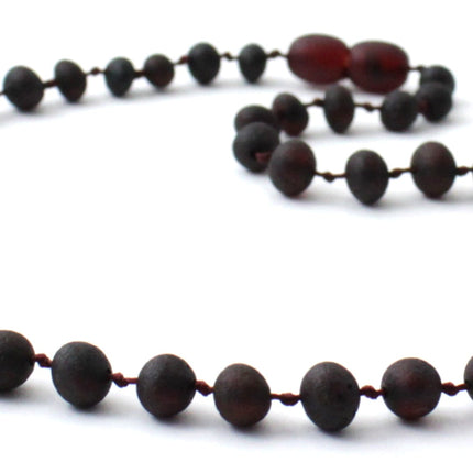 Amber Black Raw Cherry Kids Necklace-3