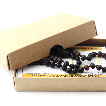 Amber Black Raw Cherry Kids Necklace-1