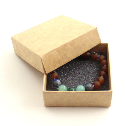 Amber Cognac Unpolished Bracelet With Lapis Lazuli and Gems-1