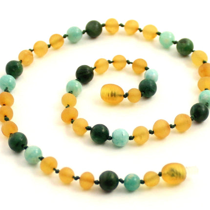 Amber and Amazonite Gemstone Necklaces-0