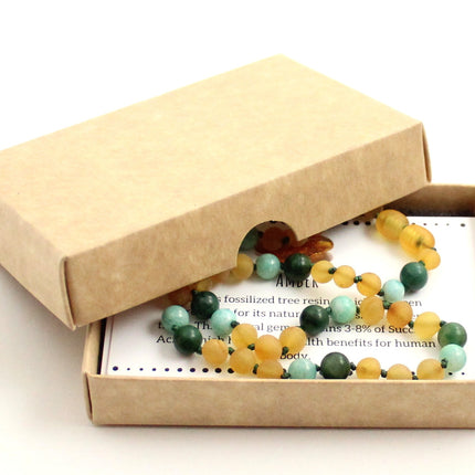 Amber and Amazonite Gemstone Necklaces-1