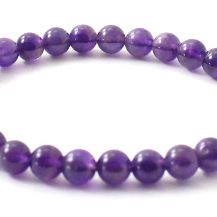Stretch Bracelet With Silver and Violet Amethyst-5