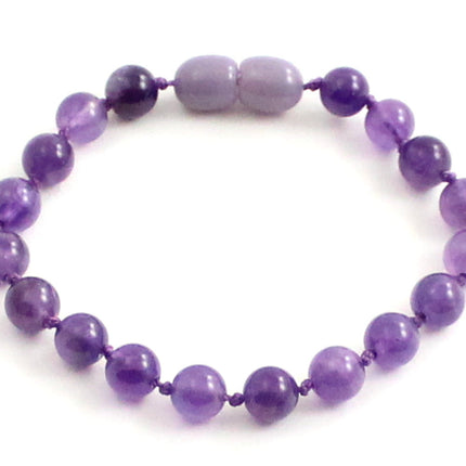 Amethyst Gemstone Knotted Violet Anklet Bracelet-0