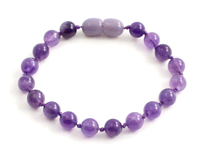 Amethyst Gemstone Knotted Violet Anklet Bracelet-0