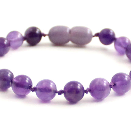 Amethyst Gemstone Knotted Violet Anklet Bracelet-4