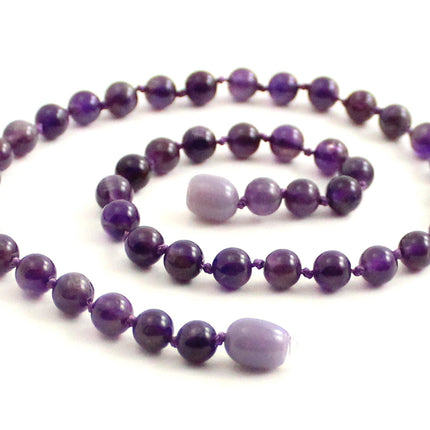 Amethyst Gemstone Knotted Violet Necklace-0