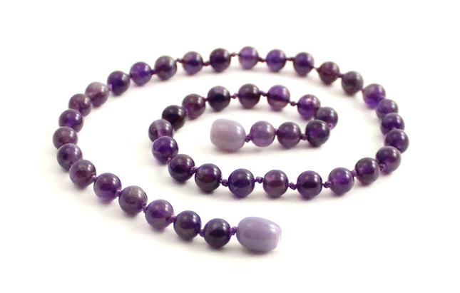 Amethyst Gemstone Knotted Violet Necklace-0