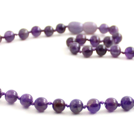 Amethyst Gemstone Knotted Violet Necklace-2