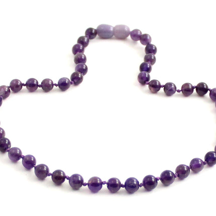 Amethyst Gemstone Knotted Violet Necklace-3