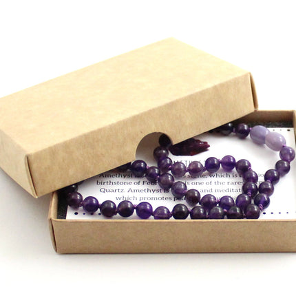 Amethyst Gemstone Knotted Violet Necklace-1