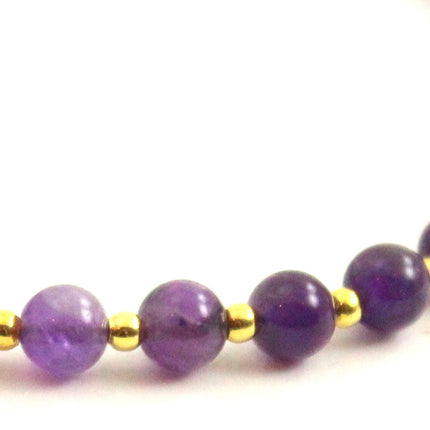 Amethyst Minimalist Violet Anklet With Silver-3
