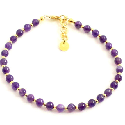 Amethyst Minimalist Violet Anklet With Silver-0