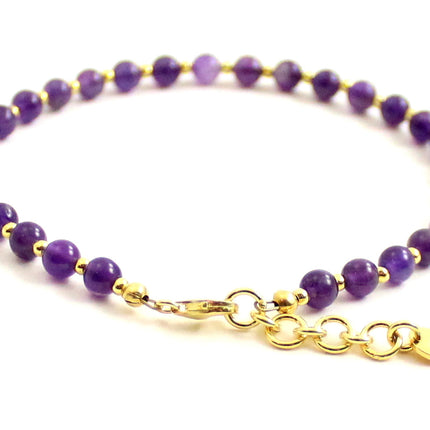 Amethyst Minimalist Violet Anklet With Silver-2