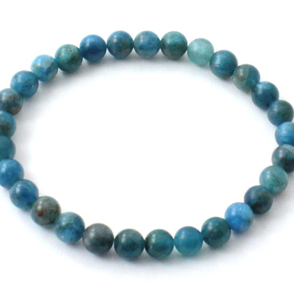Stretch Bracelet With Sterling Silver and Blue Apatite-0