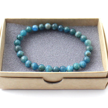Stretch Bracelet With Sterling Silver and Blue Apatite-1