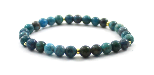 Stretch Bracelet With Sterling Silver and Blue Apatite-4