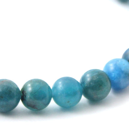 Stretch Bracelet With Sterling Silver and Blue Apatite-2