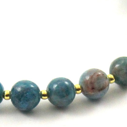 Apatite Blue Bracelet With Silver Beads-3