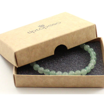 Stretch Bracelet With Green Aventurine Gemstones-1