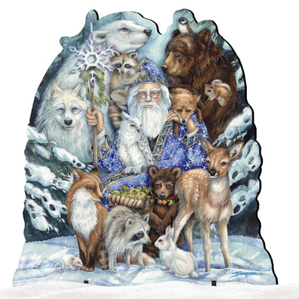 Gather in Peace Father Winter Animals Holiday Outdoor Yard Sign by J. Bergsma - Christmas Decor - 8591968F-JB-4