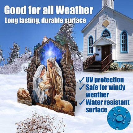 Glory to God Nativity Life Size Oversized Outdoor Decor by D. Gelsinger - Nativity Holiday Decor - 8461010F-S4-DG-XXLG-3