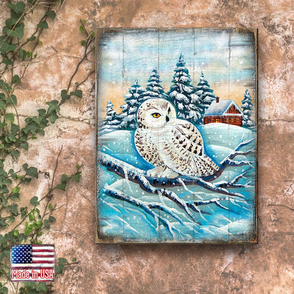 Lokki Owl Art Wooden Wall Art by Nature Wonders - Nature Wildlife Decor  - 95213B-1