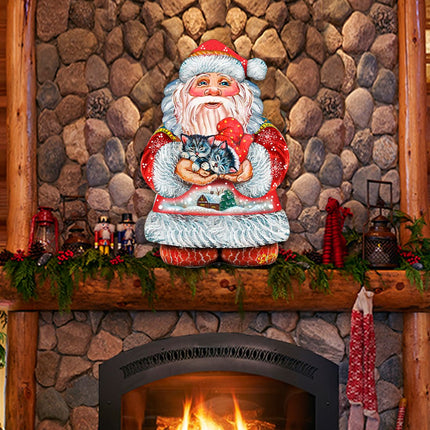 Kitten Holiday Santa Christmas Door Decor by G. DeBrekht - Christmas Decor - 8117808H-1