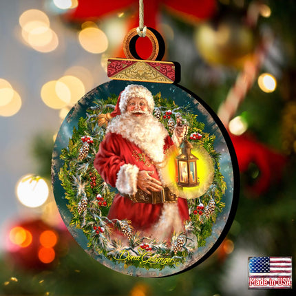 Enchanted Christmas Wreath Wooden Ornaments by Gelsinger - Christmas Santa Snowman Decor - 8021051-1003-2