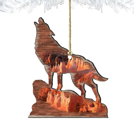 Howling Wolf Wooden Ornaments by G. DeBrekht - Wildlife Holiday Decor - 8198227-3-4