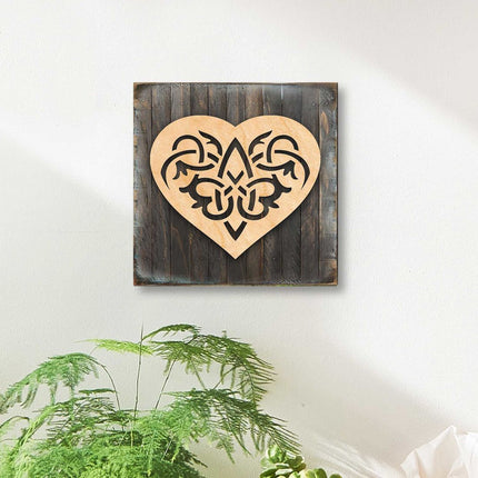 Celtic Heart Decor Art Wooden Wall Art by Celtic Art - Celtic Decor - 953166B-3